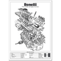 Benelli 750 & 900 Sei Engine Spec Poster