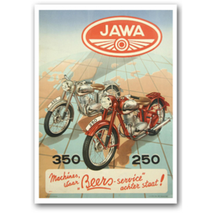 JAWA Vintage Motorcycle Poster