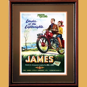 James 197 Motorcycle Advertising Poster