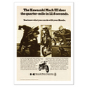 Kawasaki 500 H1 Quarter Mile Motorcycle Classic Advertising Poster