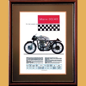 Manx Norton 500 & 350 Advertising Poster