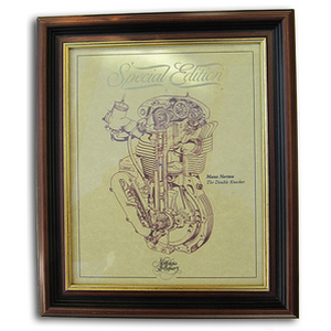 Manx Norton Double Knocker Gold Leaf Limited Edition Engine Drawing