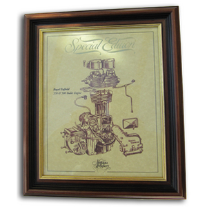 Royal Enfield Bullet 350 & 500 Gold Leaf Limited Edition Engine Drawing