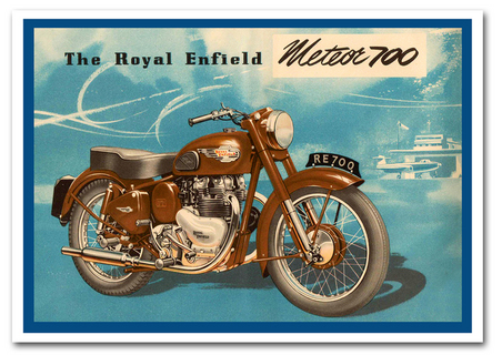 Vintage Royal Enfield Meteor 700 Advertisement Poster Remastered 11x17 inches 