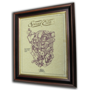 Royal Enfield Vertical Twin Gold Leaf Limited Edition Engine Drawing