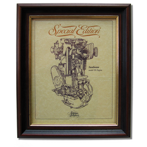 SUNBEAM MODEL 90 Gold Leaf Limited Edition Engine Drawing