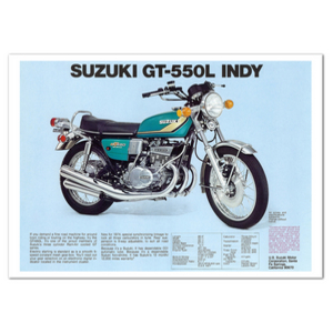 Suzuki GT-550L  Indy Vintage Motorcycle Poster