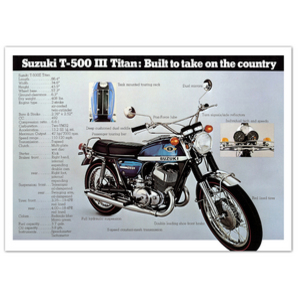 Suzuki T-500 Titan Vintage Motorcycle Poster