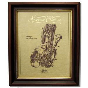 TRIUMPH 200 TIGER CUB Gold Leaf Limited Edition Engine Drawing