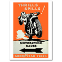 Thrills & Spills Motorcycle Races Vintage Poster