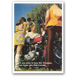 Triumph Bonneville Crowd Vintage Motorcycle Poster